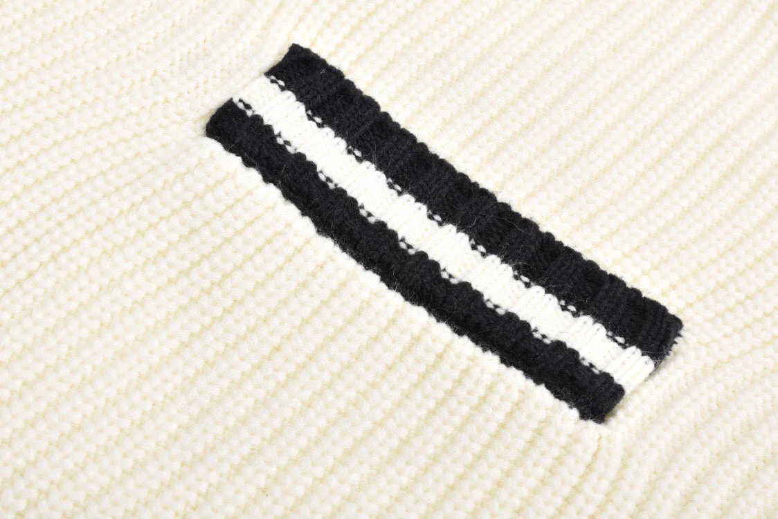 Contrast color sweater cardigan