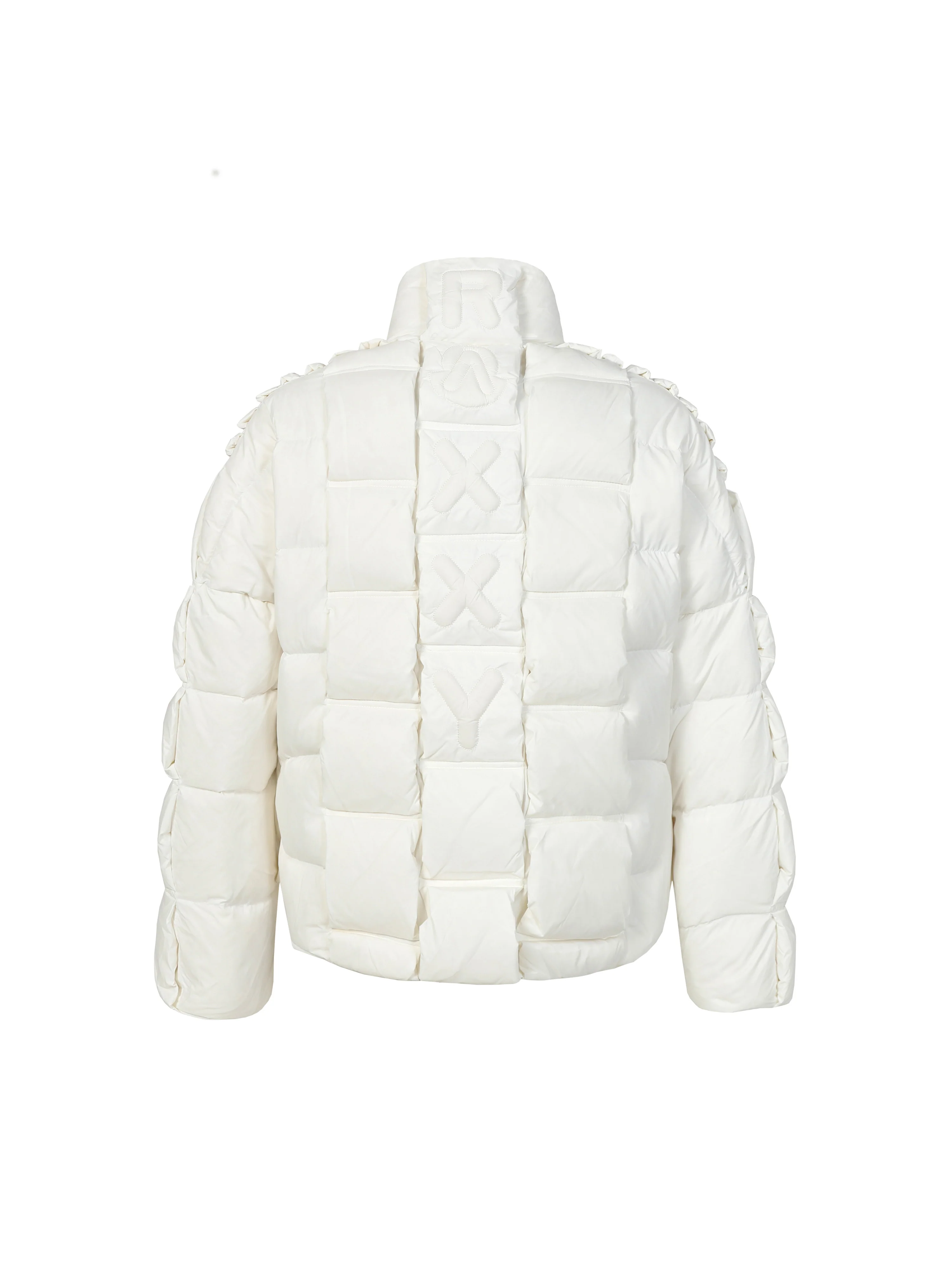 3D Quilted Zipper Down Jacket