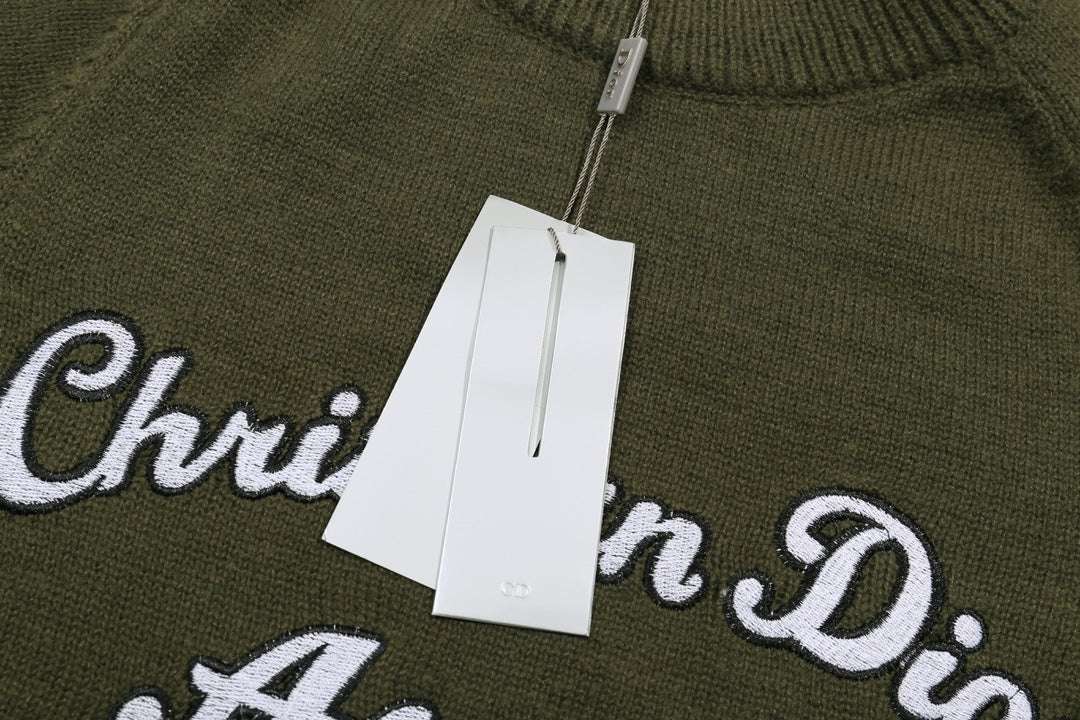 Knitted embroidered cashmere sweatshirt