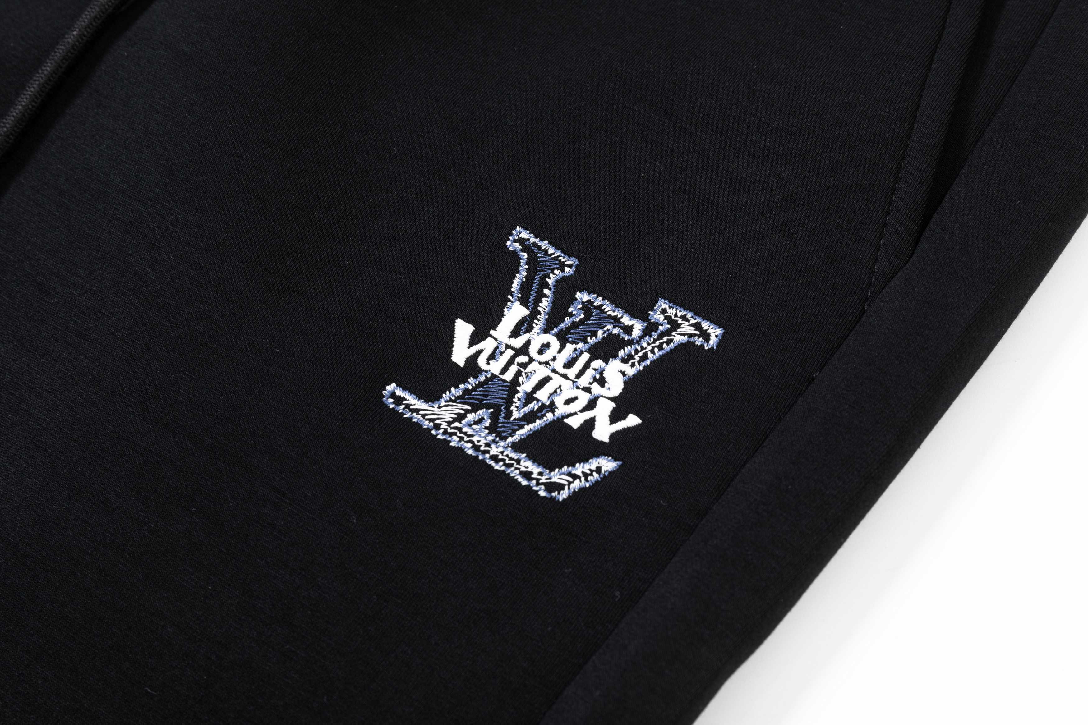 Embroidered drawstring casual trousers