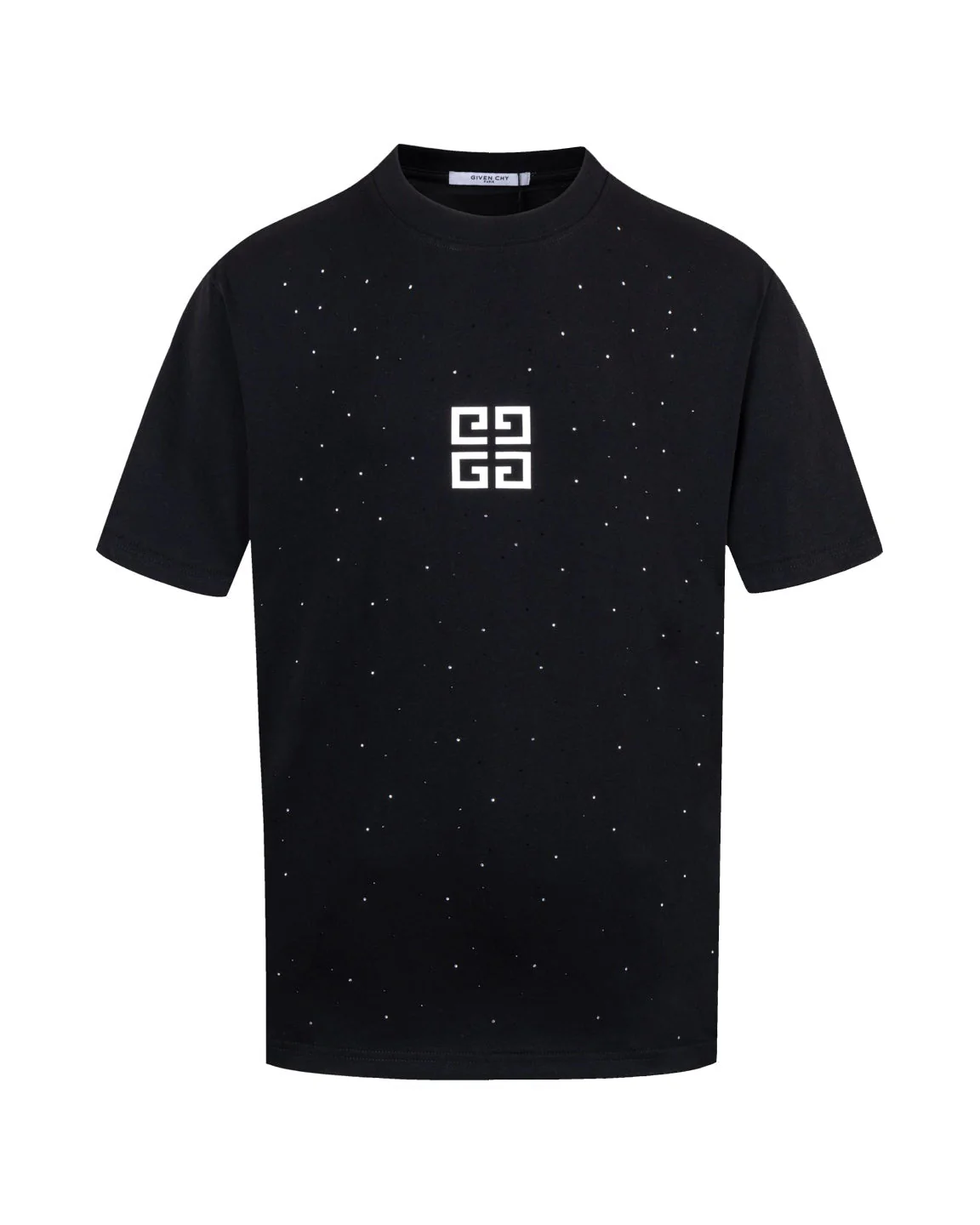 Rhinestone Printed Cotton T-Shirt