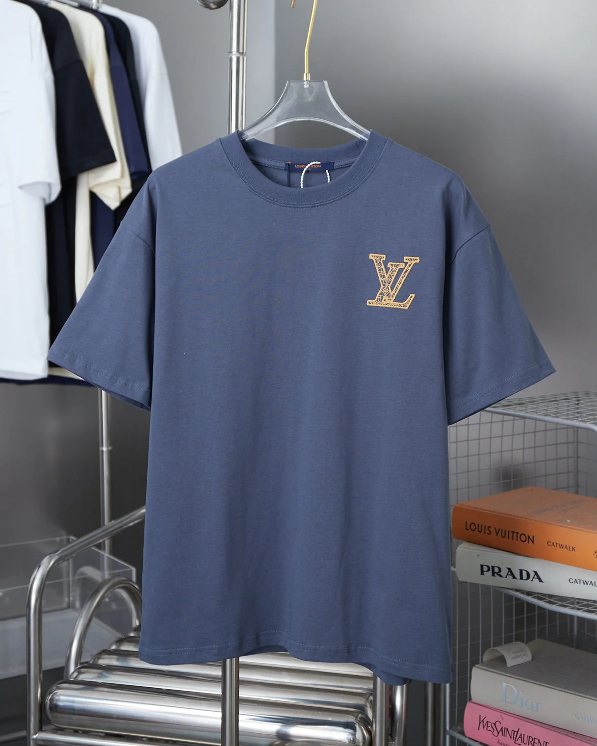 Double-sided embroidered cotton T-shirt