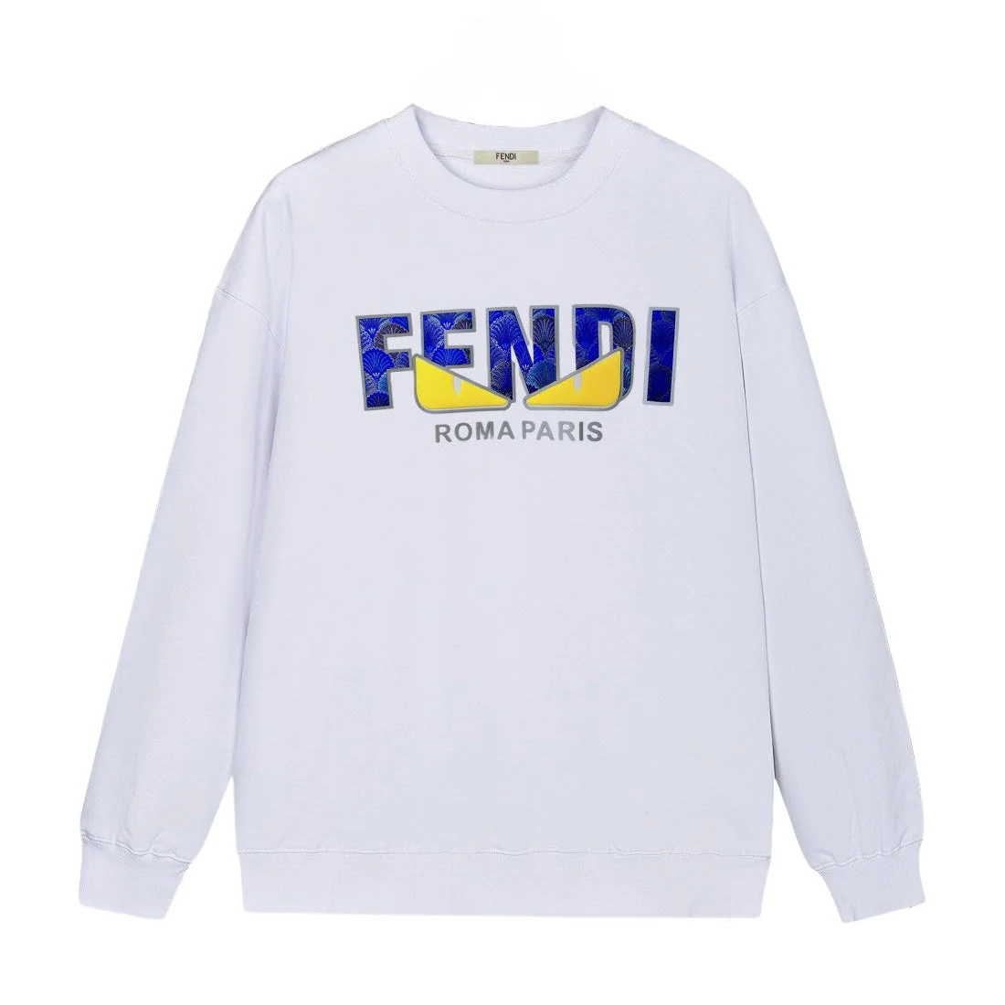 Flocked Embroidered Sweatshirt