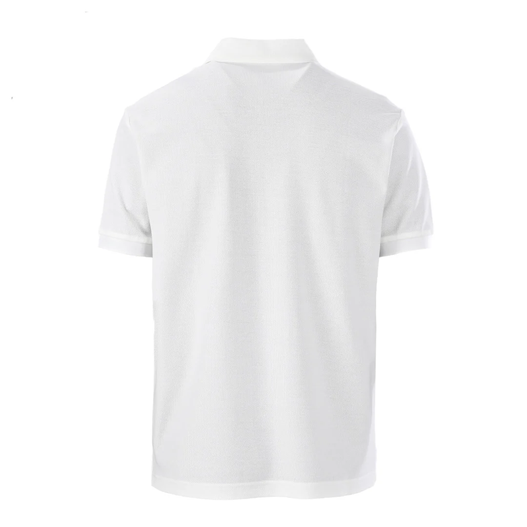 Cotton knit zip-up polo shirt