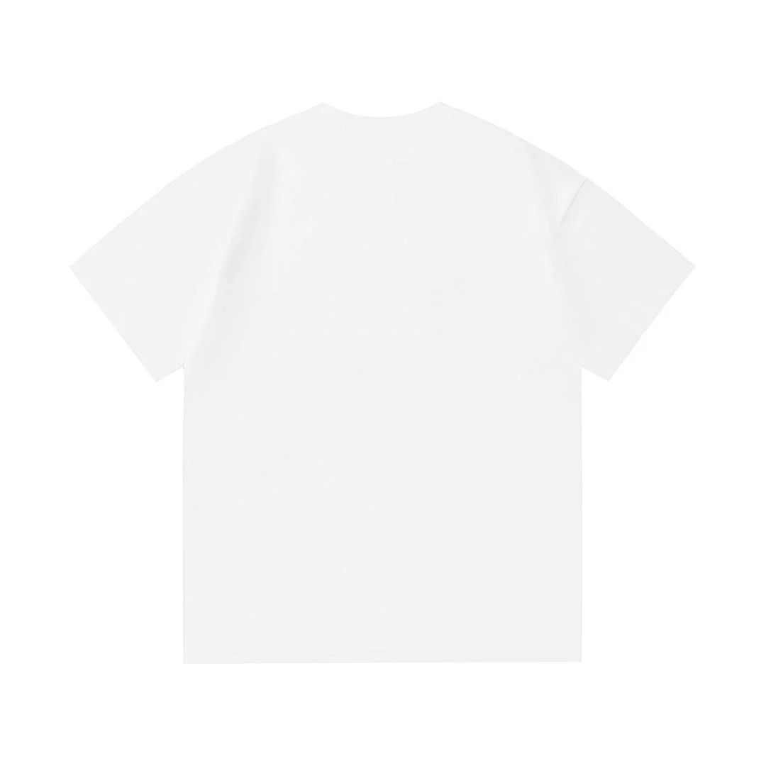 Personalized embroidered ink-splashed cotton T-shirt