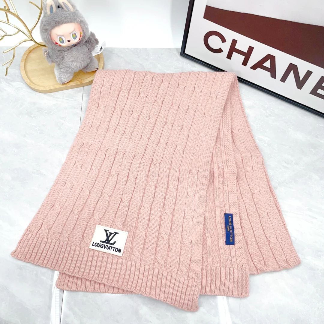 Embroidery knit scarf and hat set