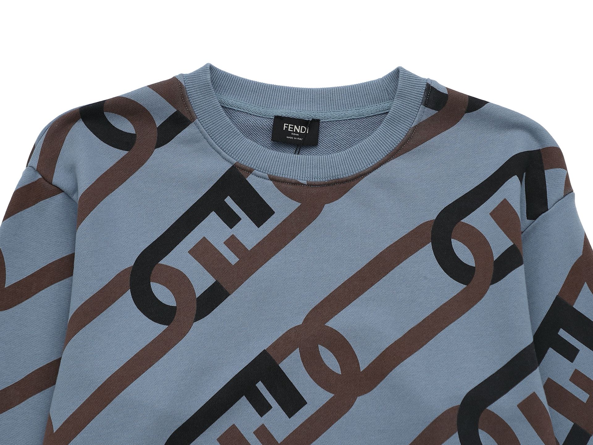 jacquard crew neck cotton sweatshirt