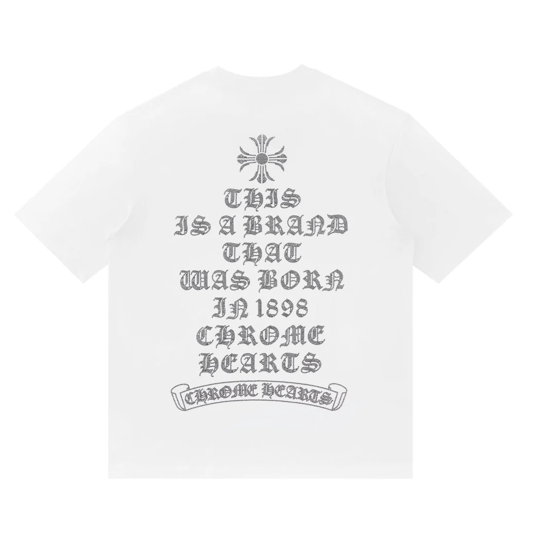 Rhinestone embroidered cotton T-shirt