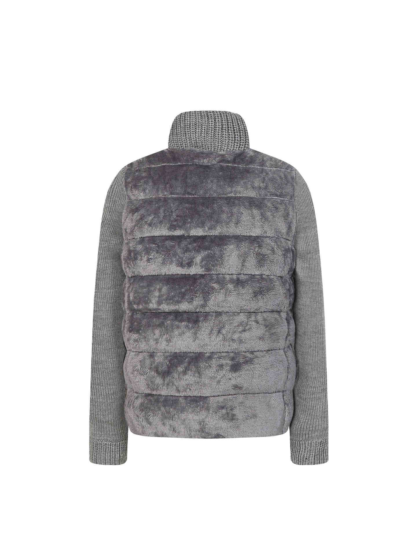 Teddy Velvet Panel Knitted Cardigan