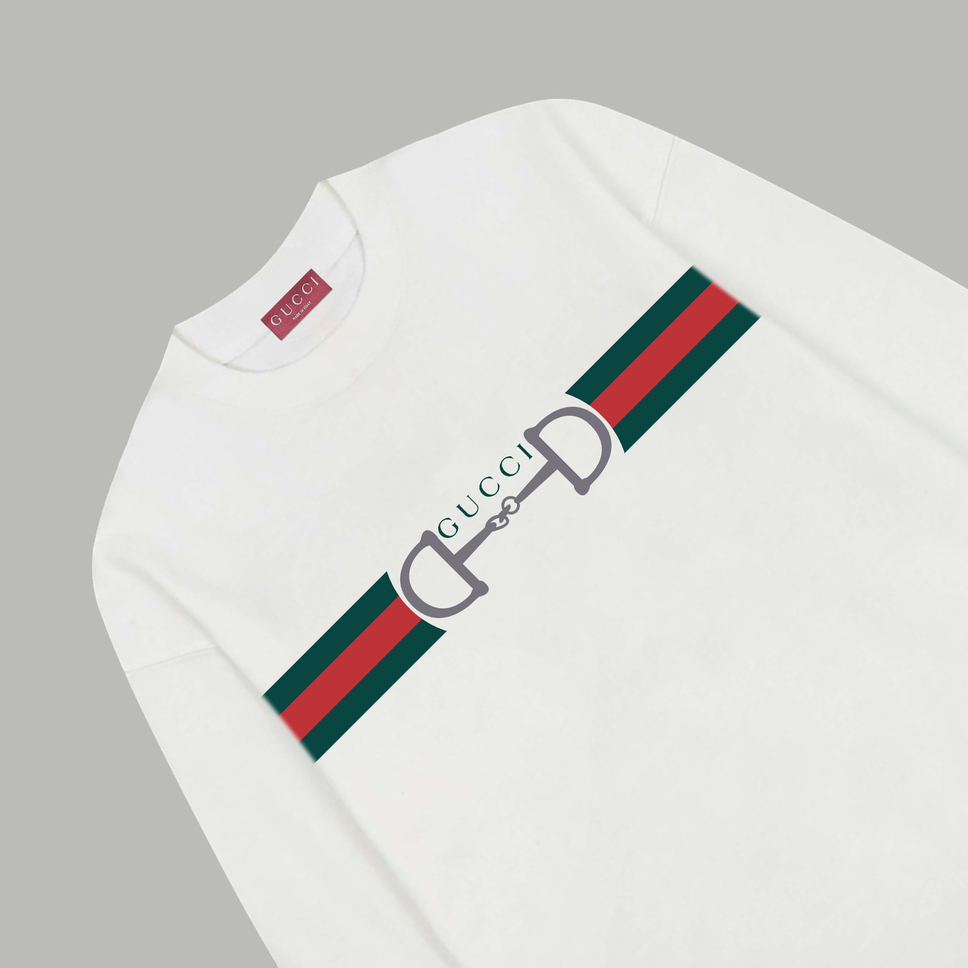 Ribbon Lock Print Crew Neck Sweatshirt