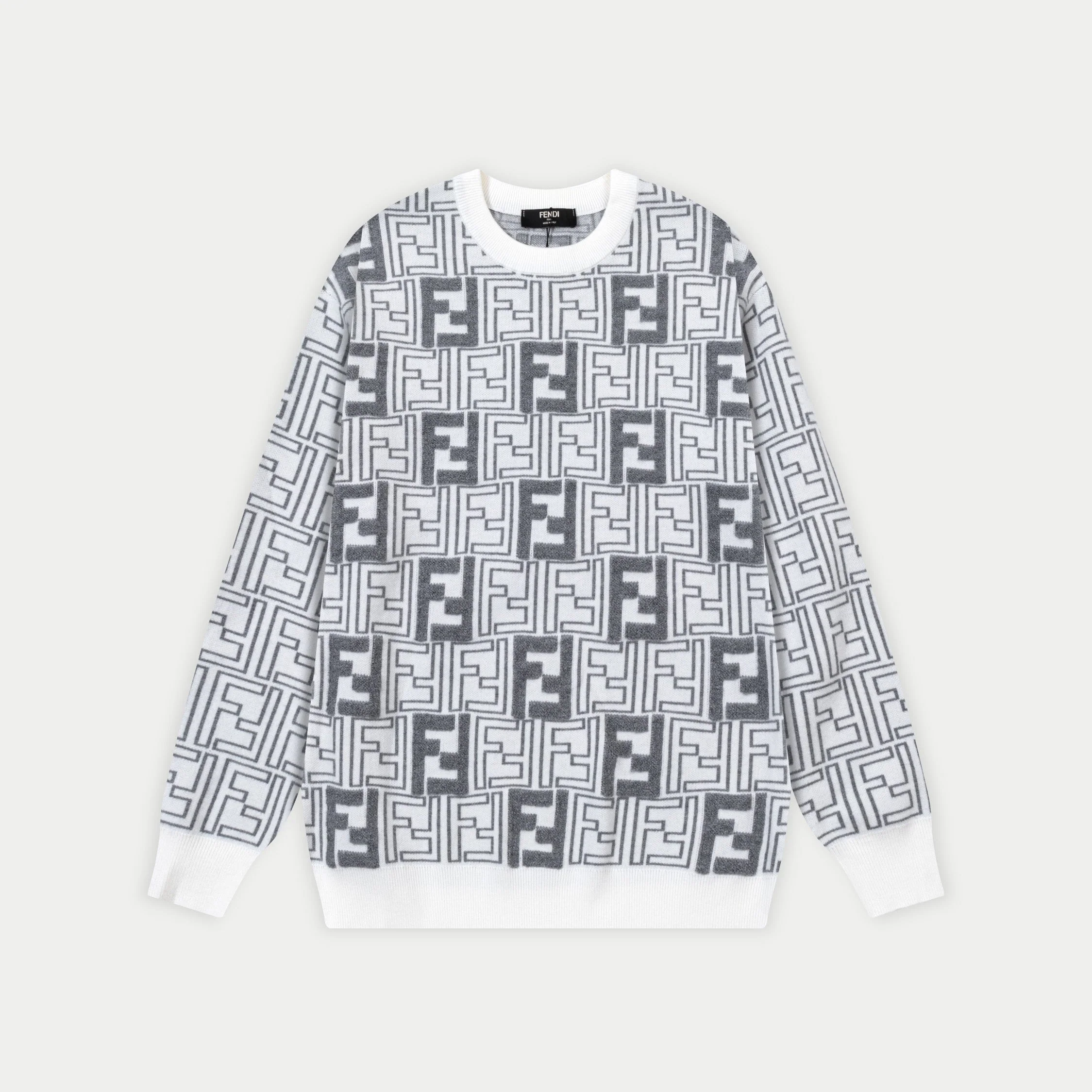 jacquard crew neck cashmere sweatshirt