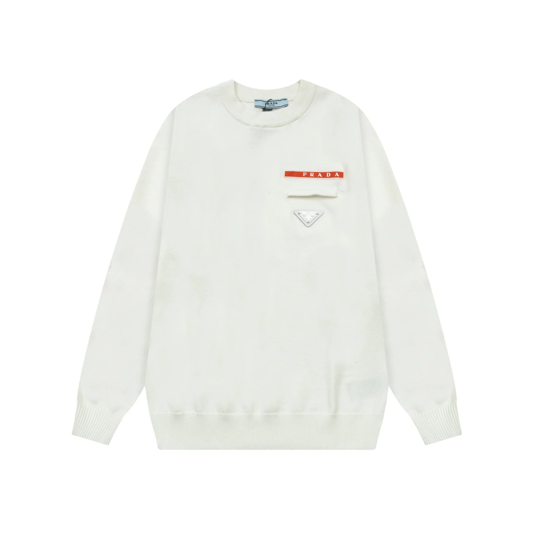 Rubber stripe jacquard knit sweater