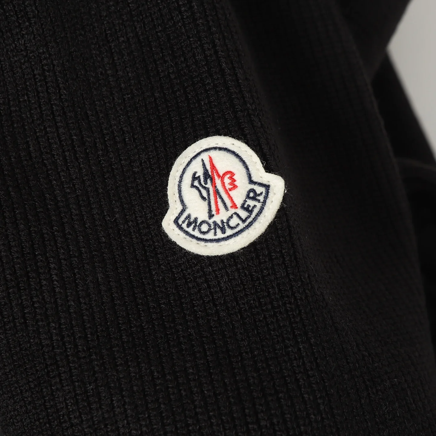 Wool Sleeve Matt Black Hooded Knitted Jacket