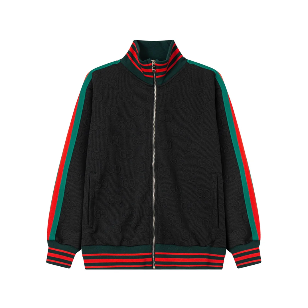 jacquard knit baseball jacket