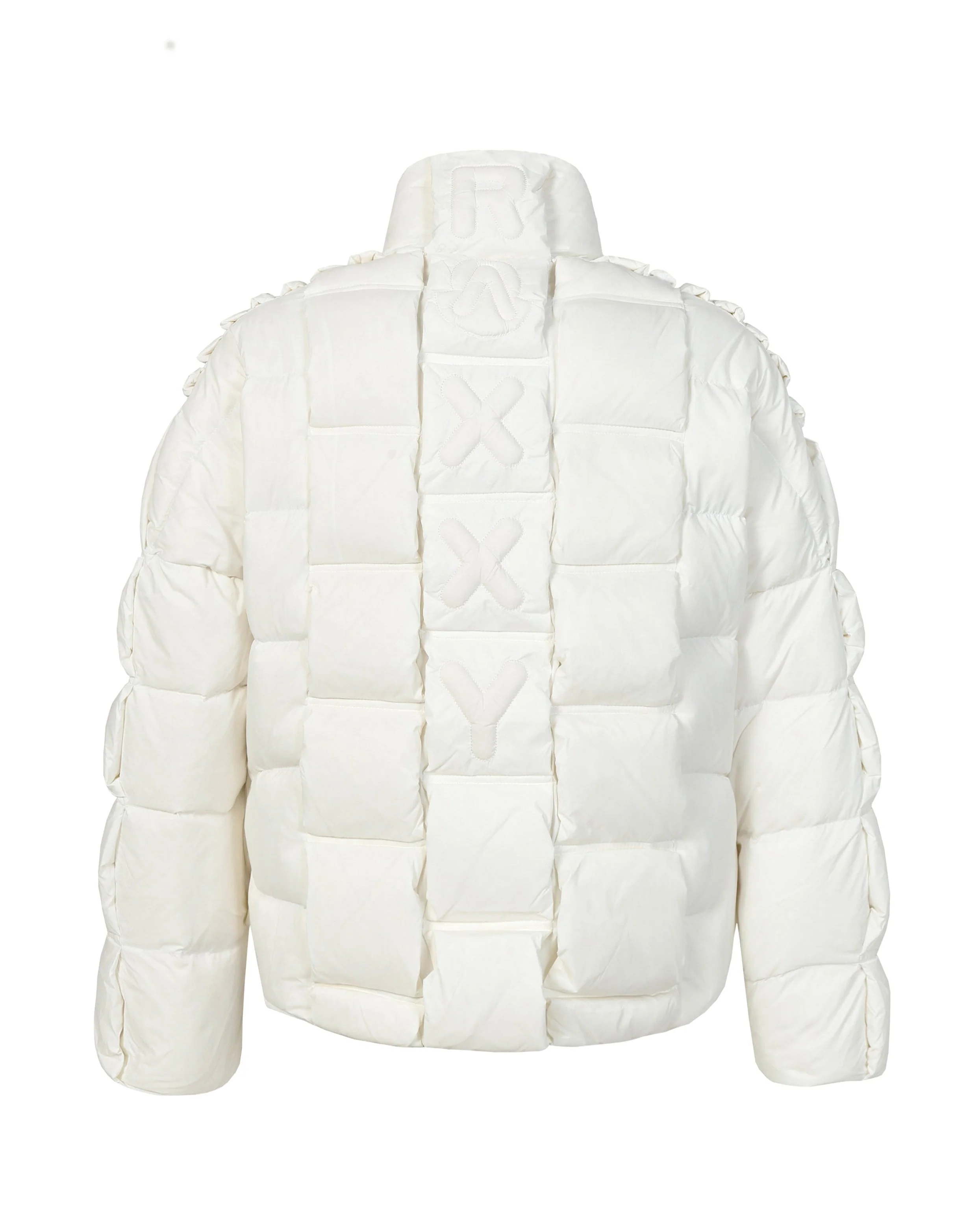 3D Quilted Zip-Up Down Jacket