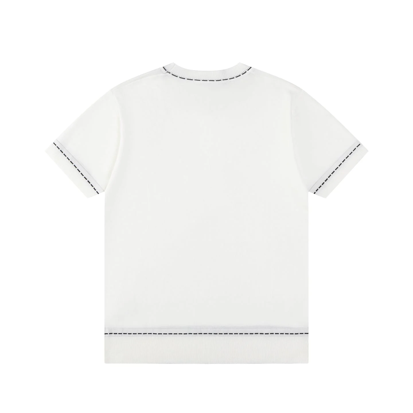 Knitted embroidered cotton T-shirt
