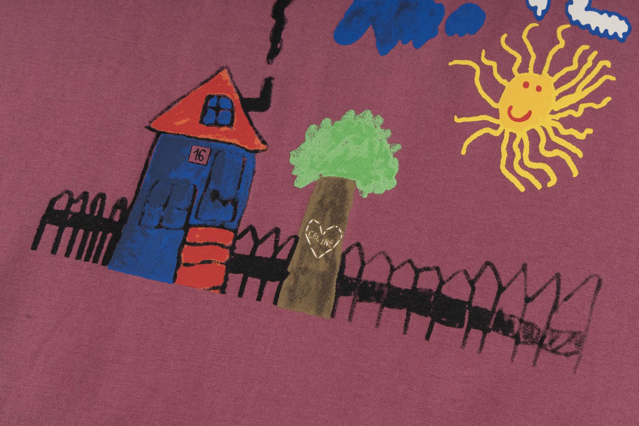 Painted printed cotton T-shirt