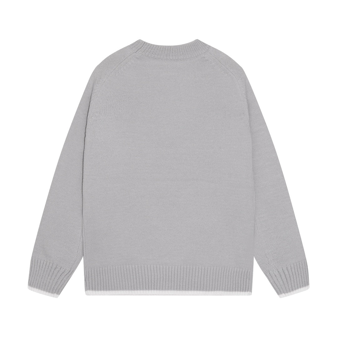 Knitted embroidered cashmere sweatshirt