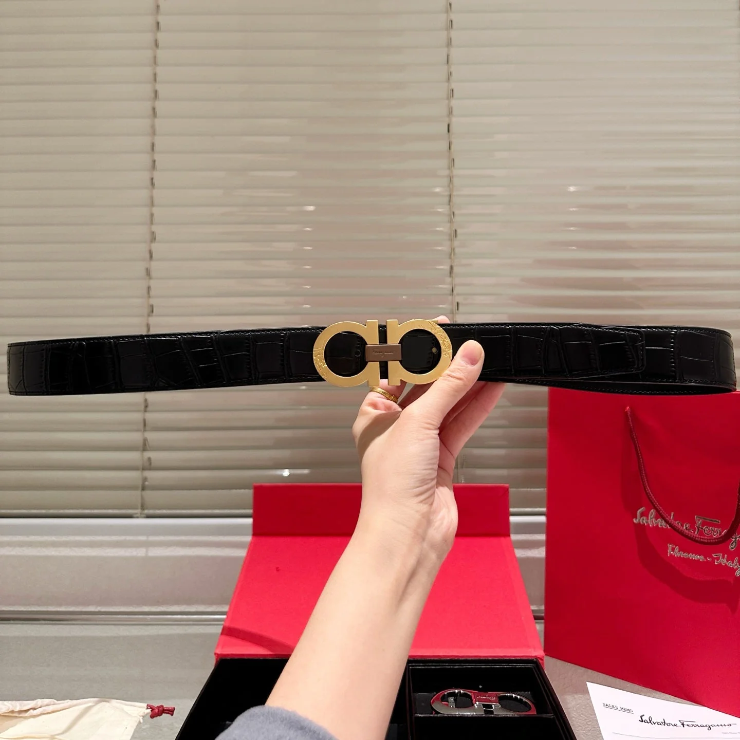 Men's 2-Color Buckle Belt with Gift Box