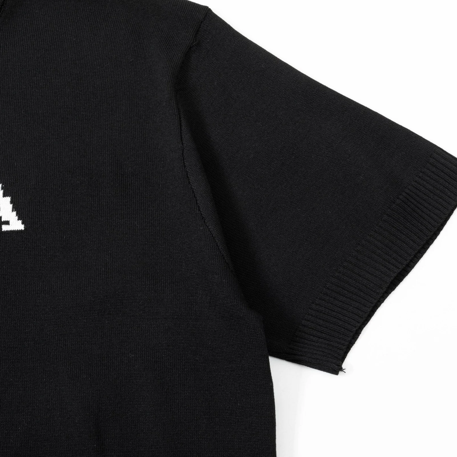 Knitted crew neck cotton T-shirt