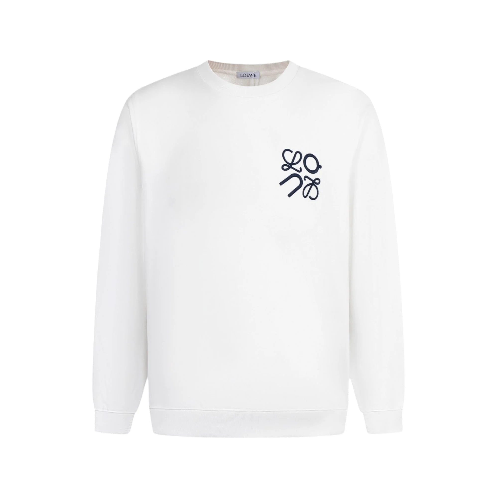 Embroidery crew neck cotton sweatshirt