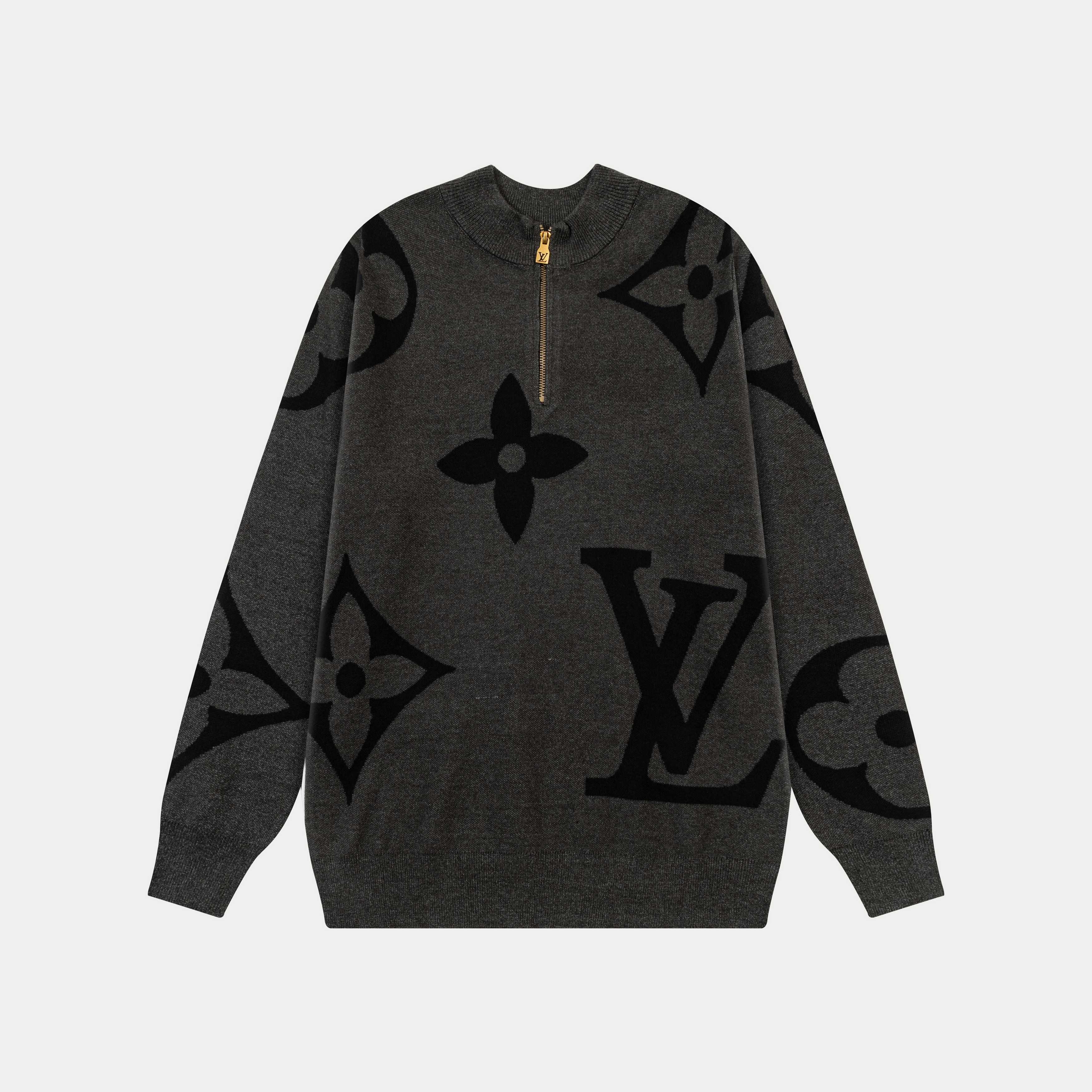 Half-zip jacquard cashmere sweater
