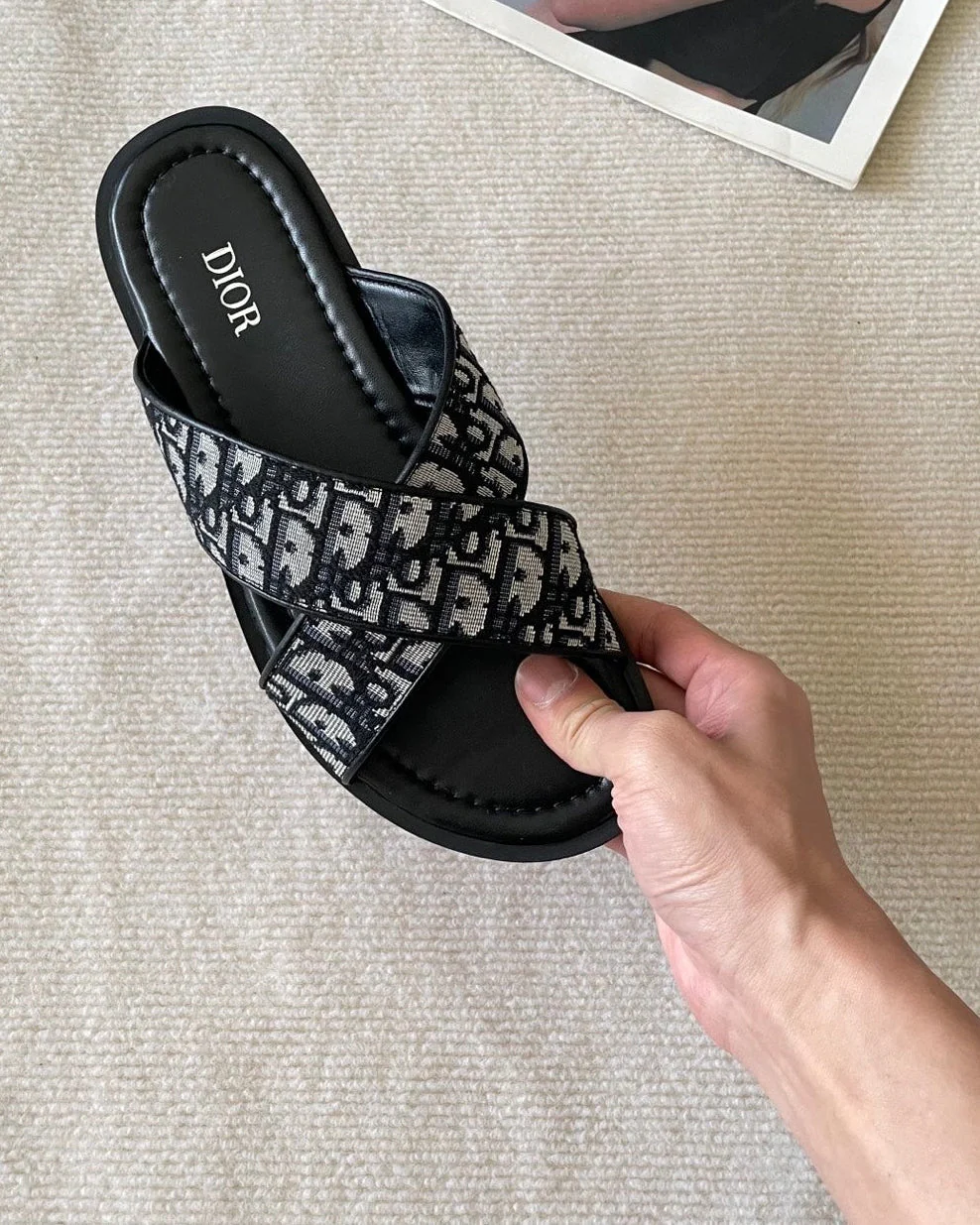 Men's canvas cross slippers