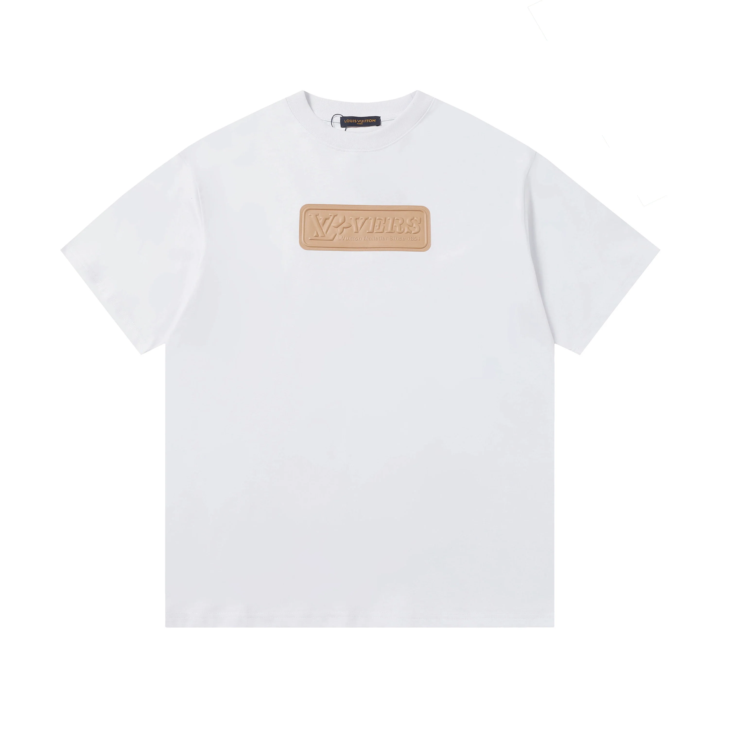 LEATHER EMBOSSED COTTON T-SHIRT