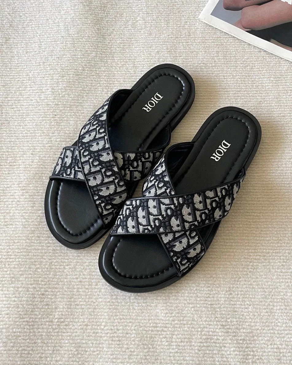 Men's canvas cross slippers