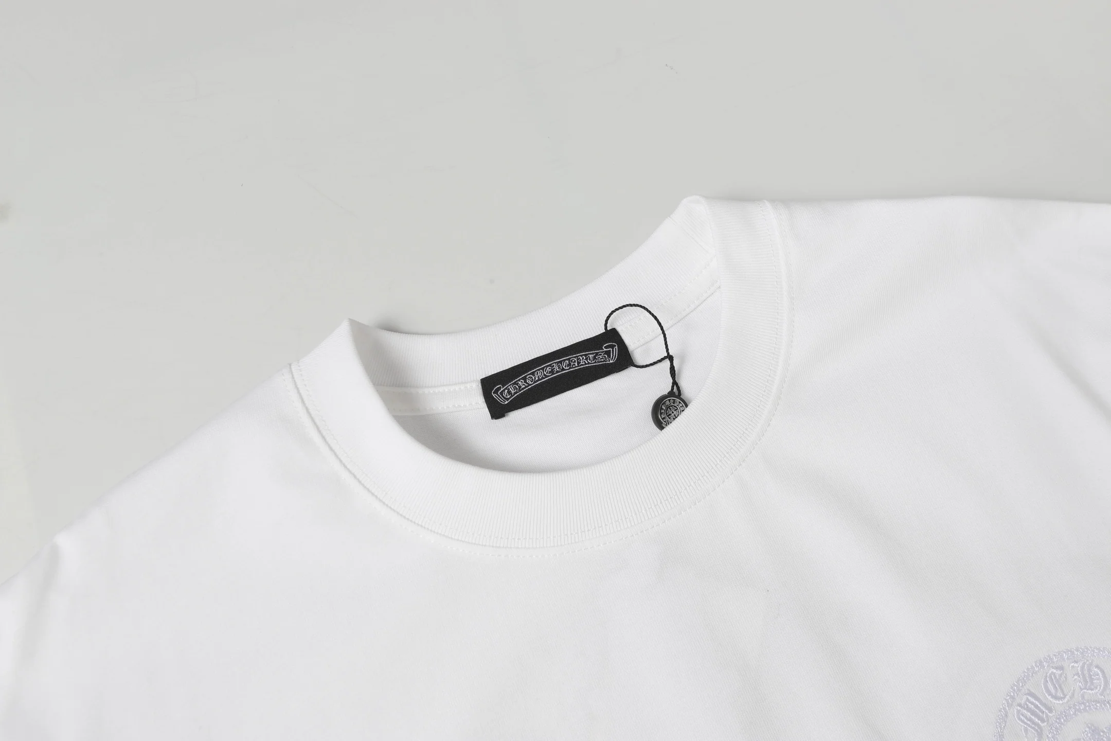 Double-sided embroidered cotton T-shirt