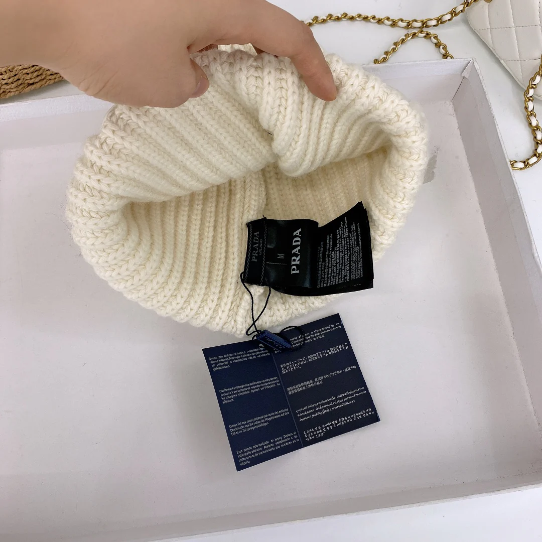 Nylon-paneled wool knit hat