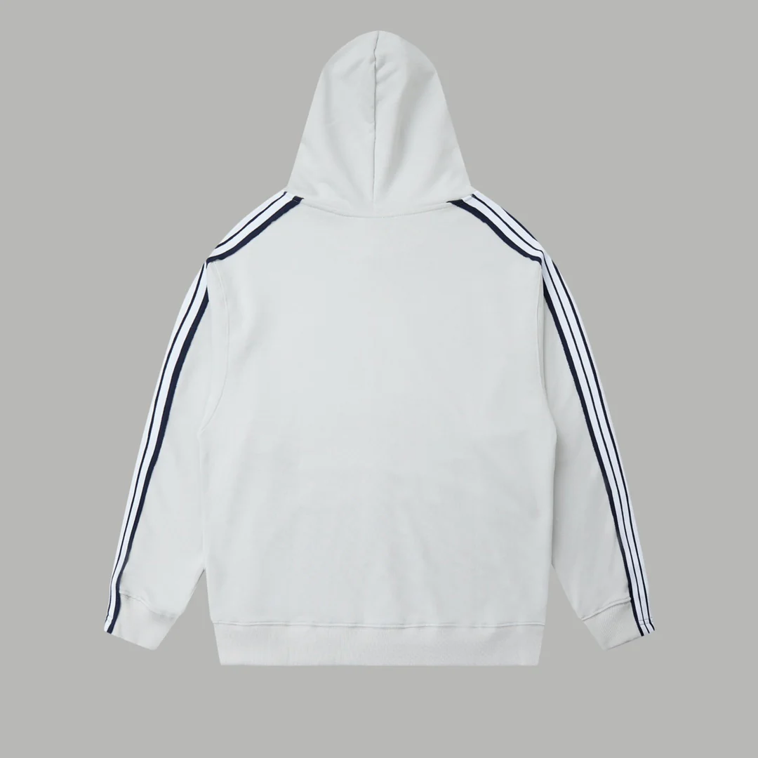 Web stripe hooded sweatshirt