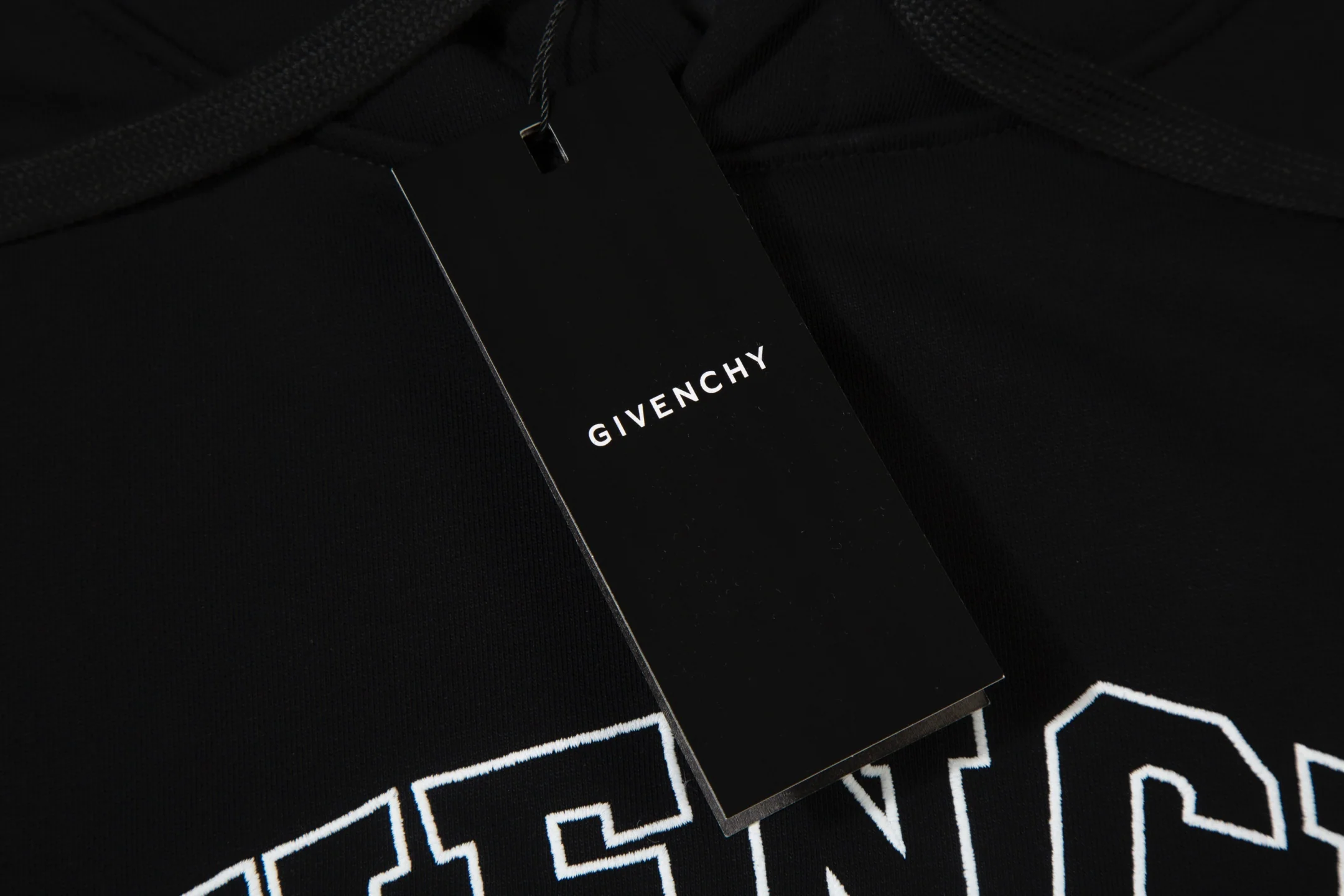 Embroidered cotton hooded sweatshirt