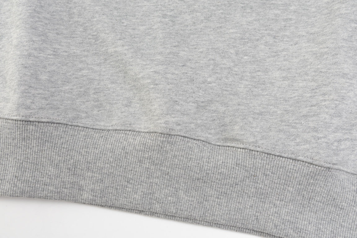 Embroidered crew neck cotton sweatshirt