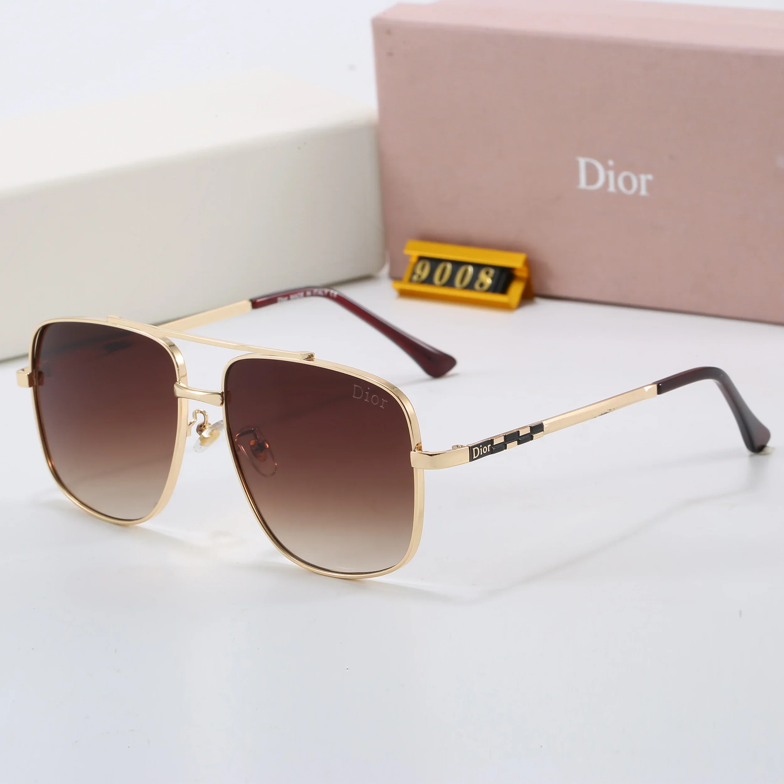 7 colors metal frame nylon lens sunglasses  9008