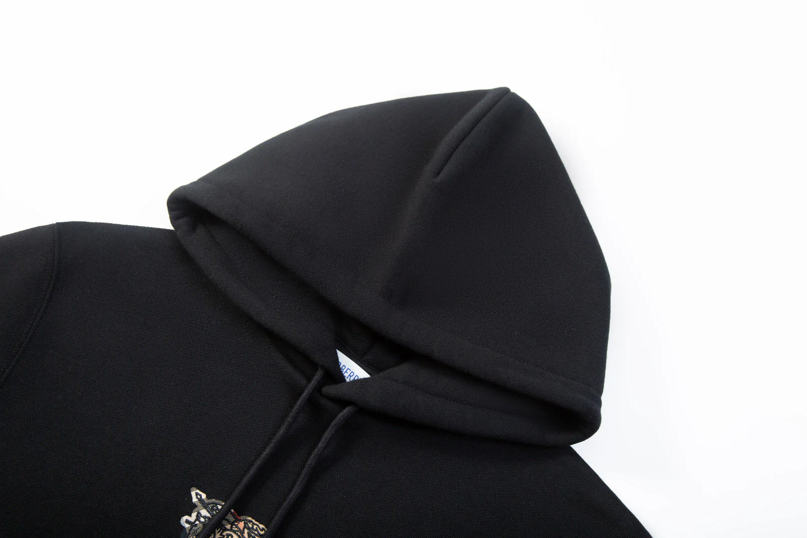 Logo Check Embroidered Cotton Hoodie