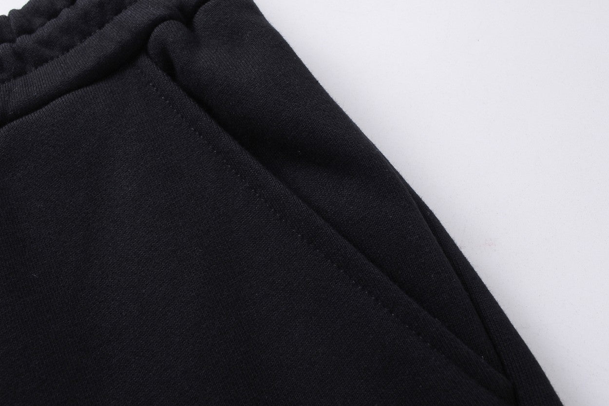 Embroidery drawstring casual trousers