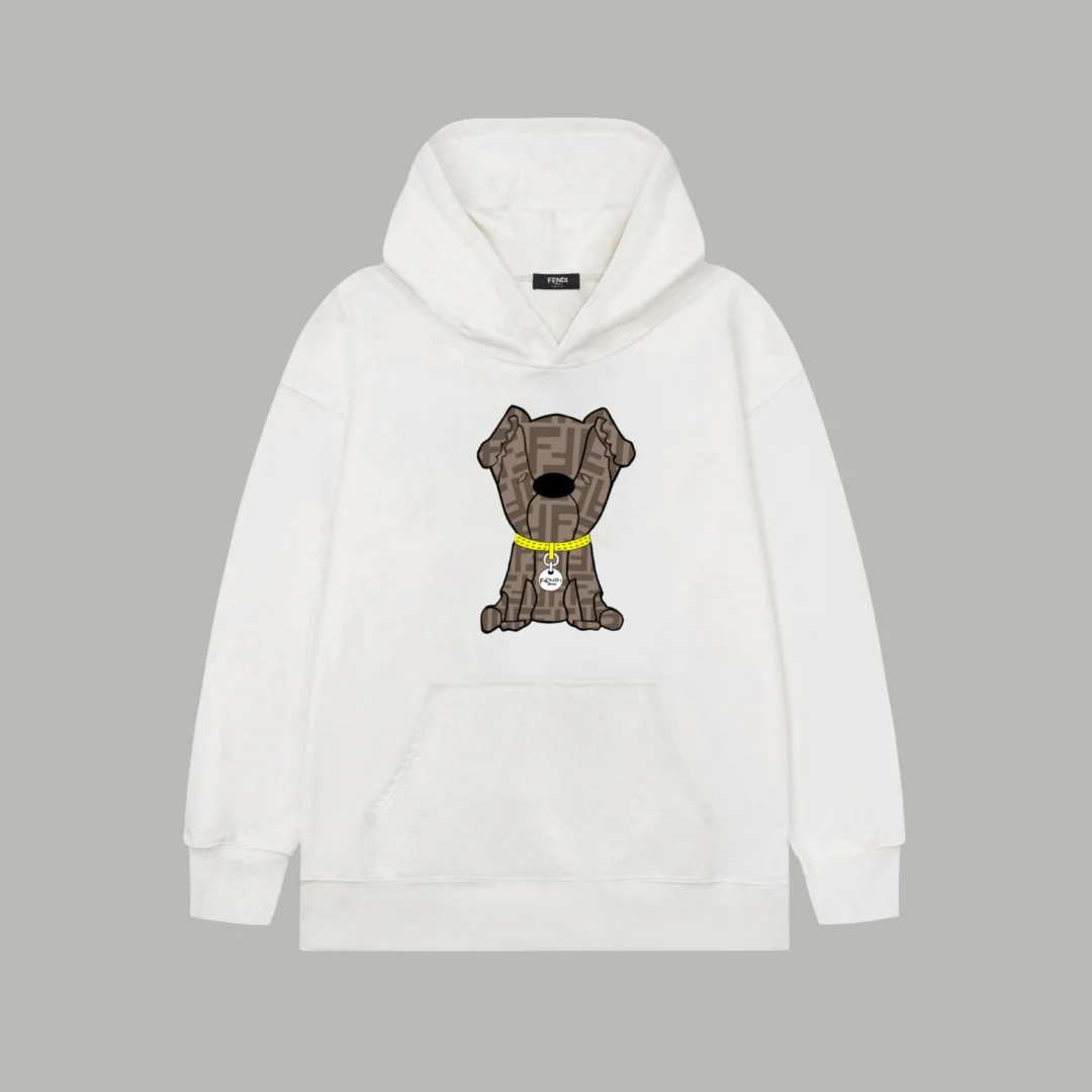 Printed cartoon dog hooded sweatshirt