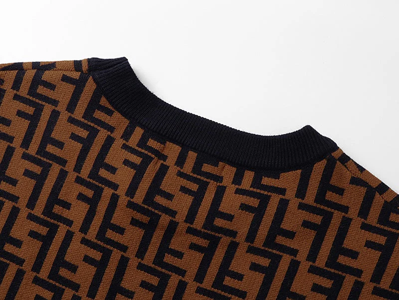 Jacquard-knit cashmere sweatshirt