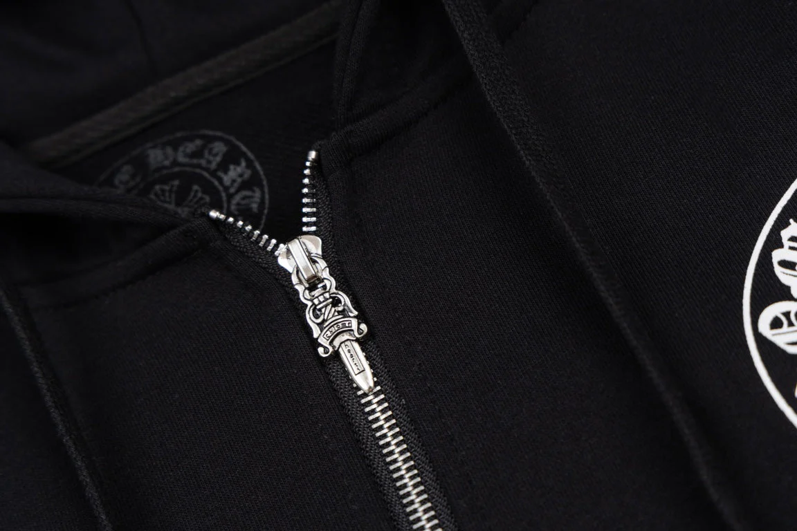 Printed Zippered Sweatshirt Jacket