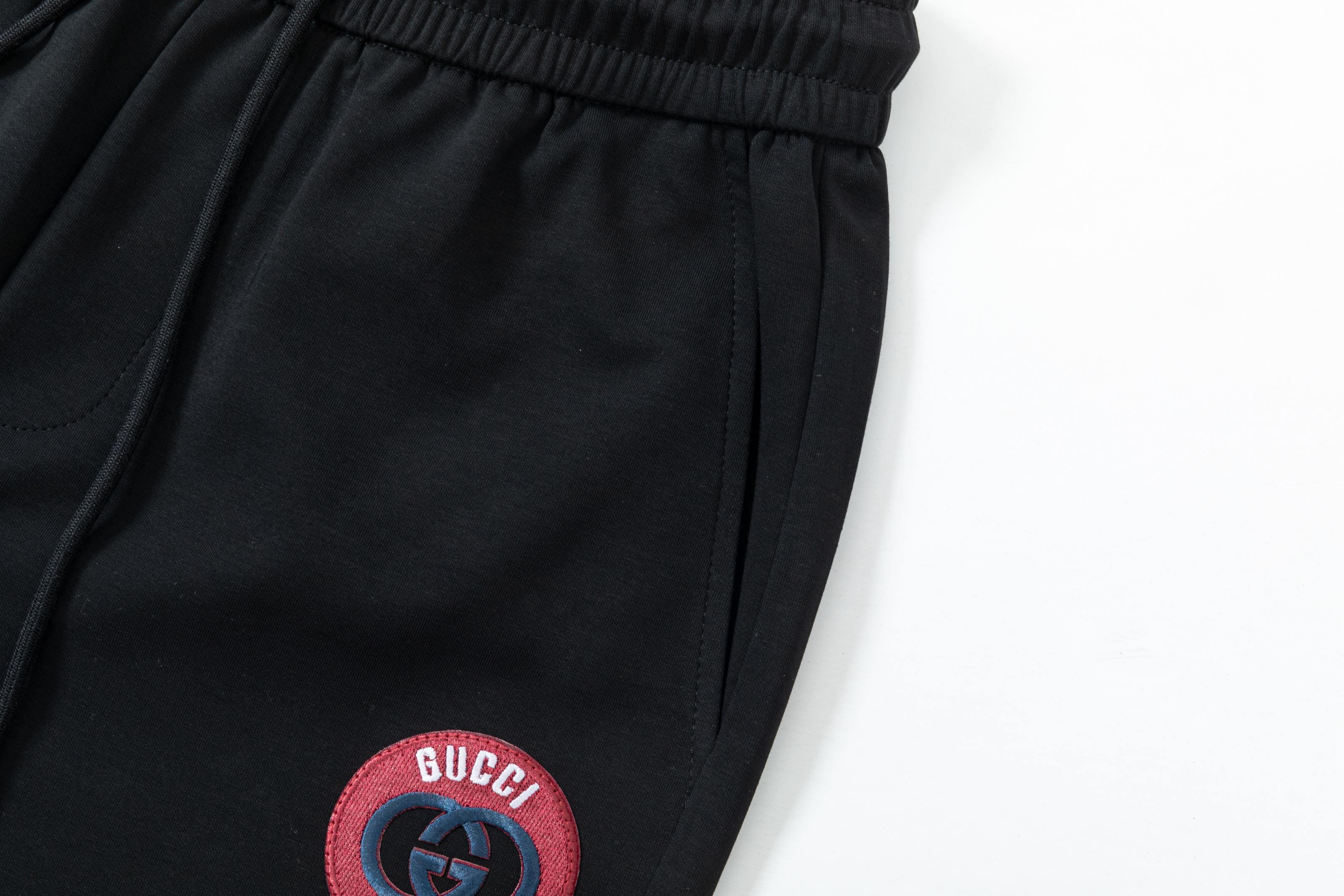 Embroidered drawstring casual trousers