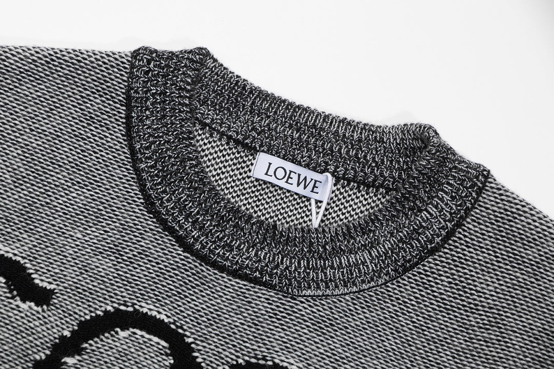 Fashionable jacquard sweater-Grey