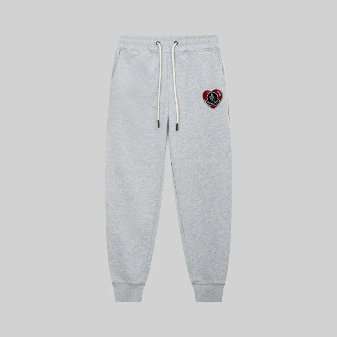 Embroidered cotton drawstring trousers