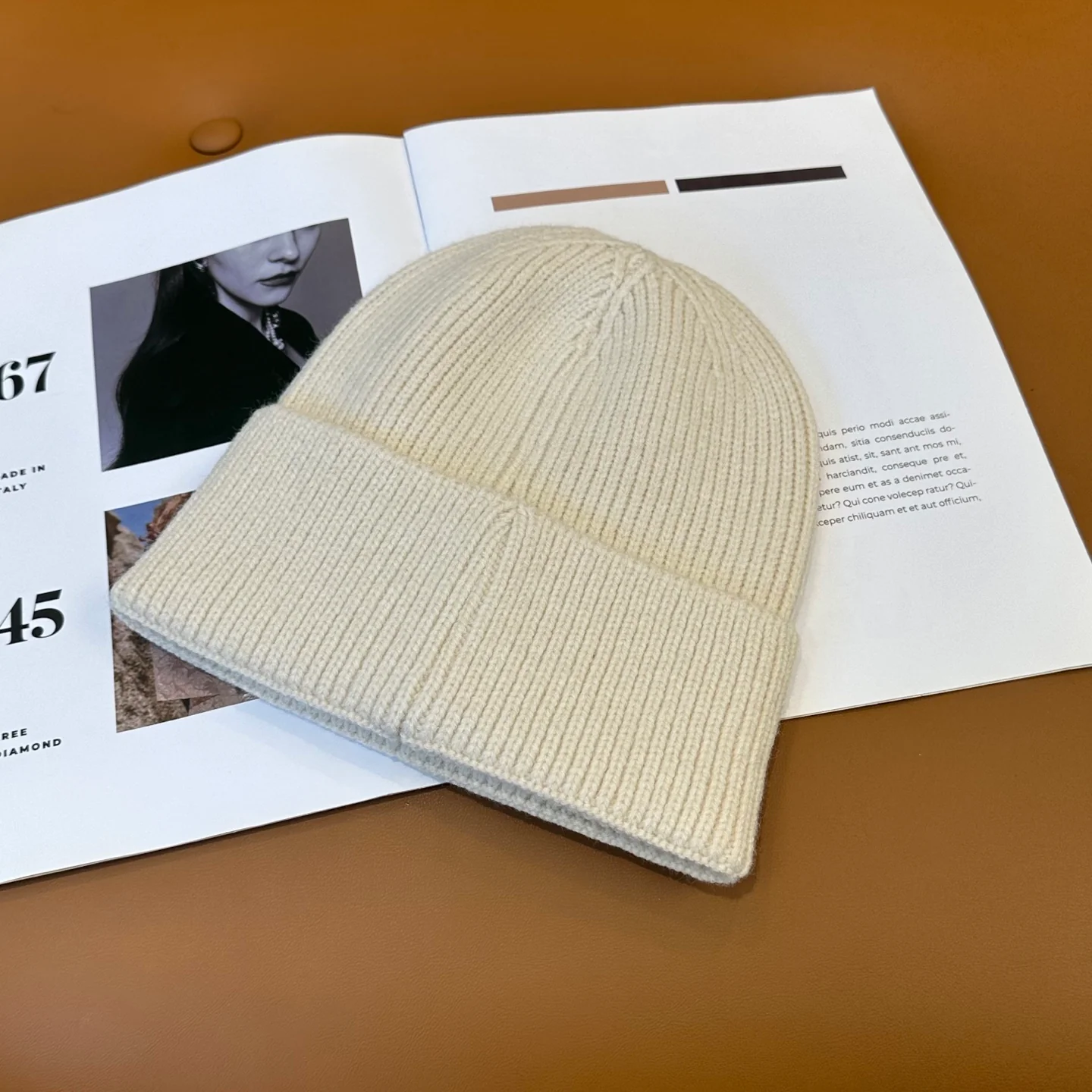 Fashionable Cashmere Knitted  Beanie