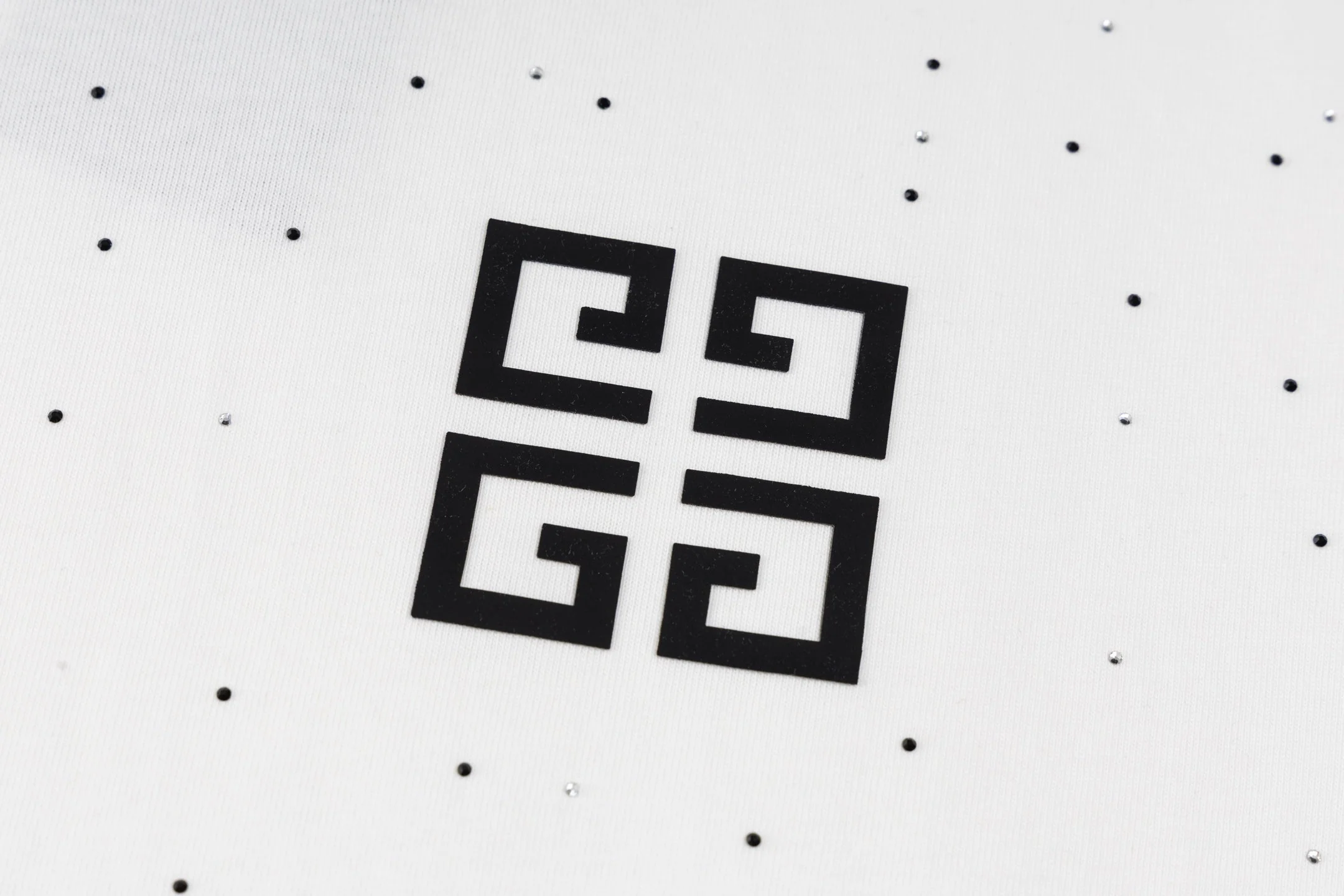 Rhinestone Printed Cotton T-Shirt