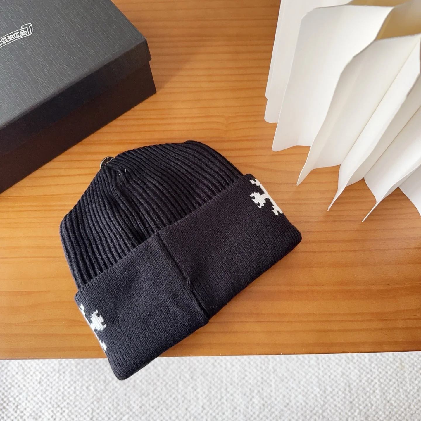 Jacquard Cashmere Knitted  Beanie