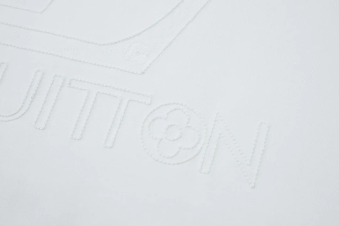 Double-sided embroidered cotton crew neck sweatshirt