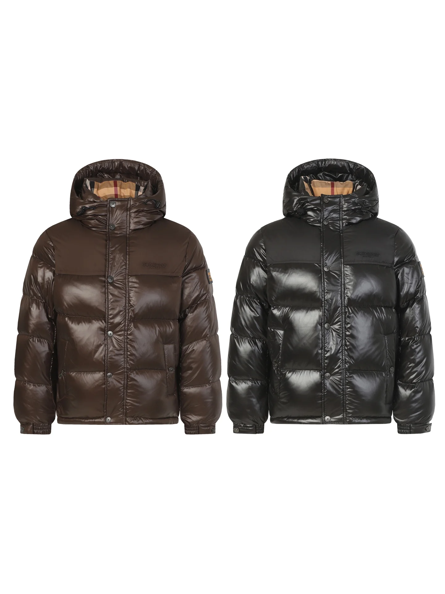 Embroidered hooded down jacket