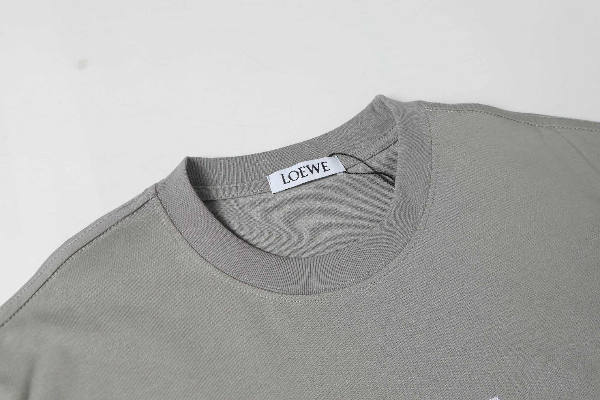 Embroidered crew neck cotton T-shirt