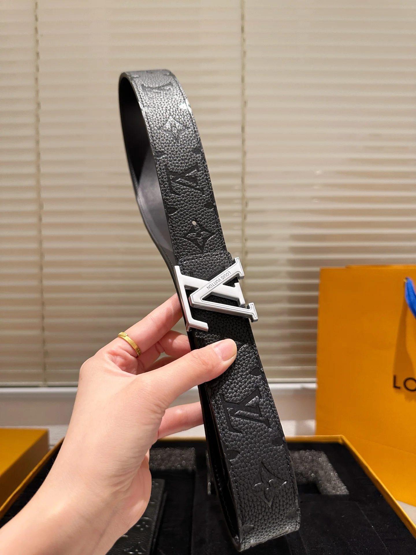 Men's Black Printed Wallet + Belt Gift Box